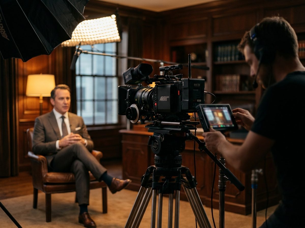 Cinema camera interview setup